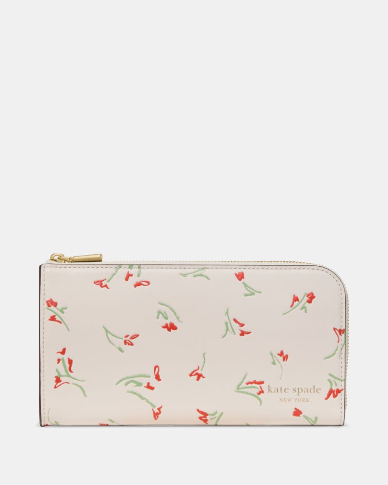 Kate Spade Devin Vibrant Buds Zip Around Continental Wallet