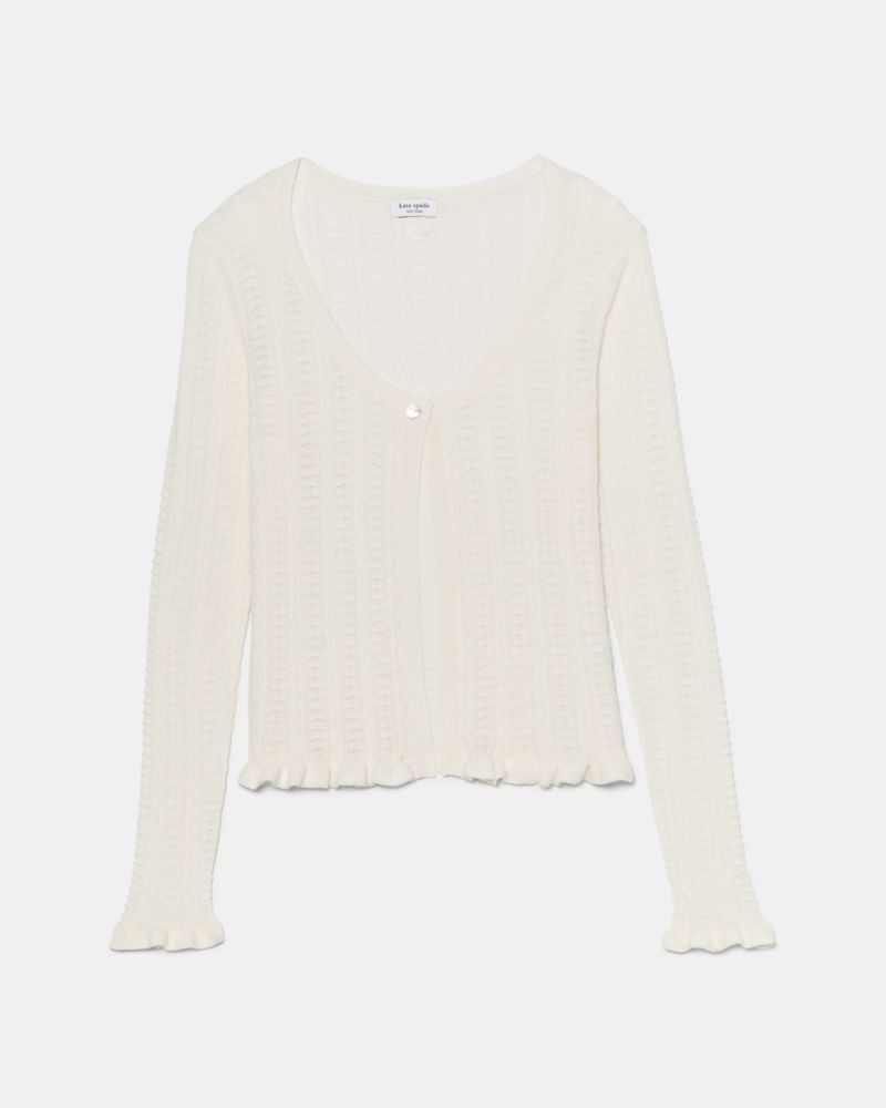 Kate Spade Pointelle Lace Knit Cardigan
