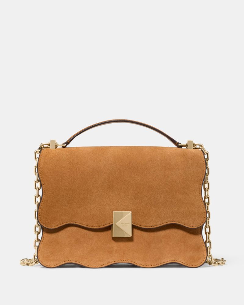 Kate Spade Deco Wavy Suede Chain Shoulder Bag