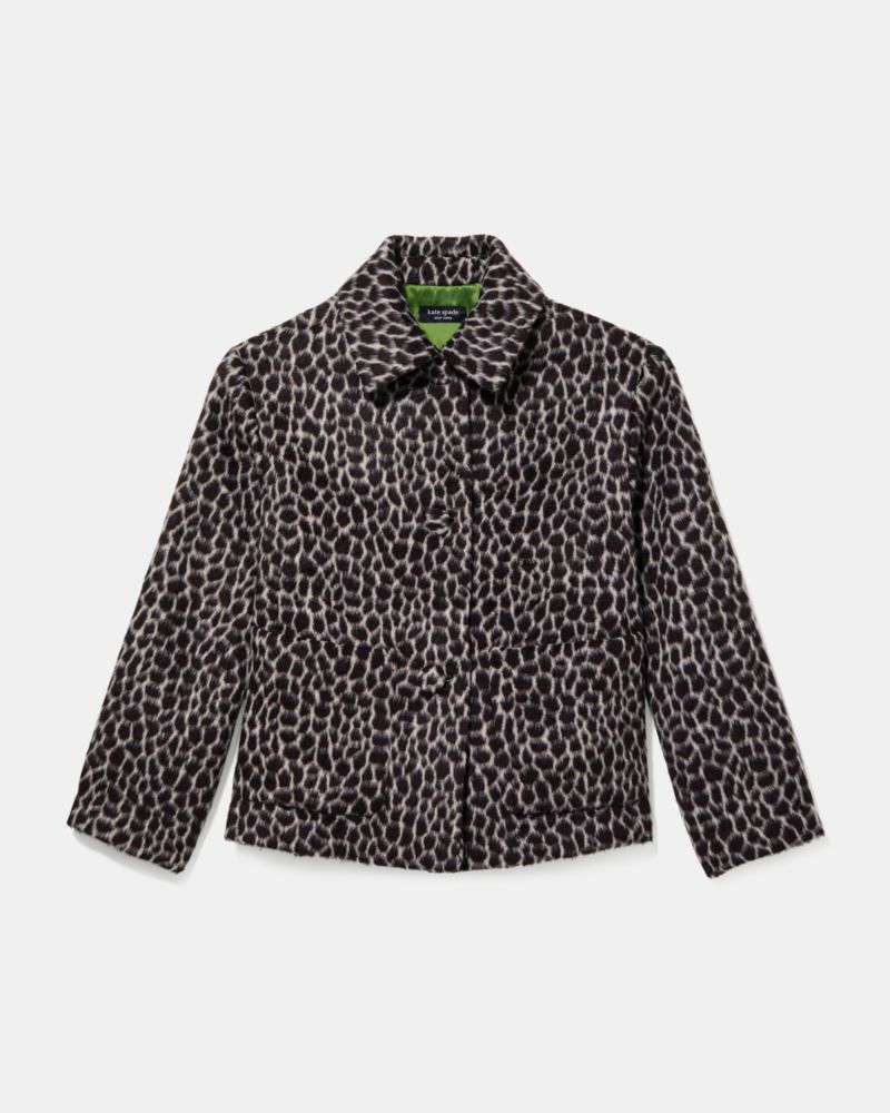 Kate Spade Heritage Giraffe Cropped Wool Coat