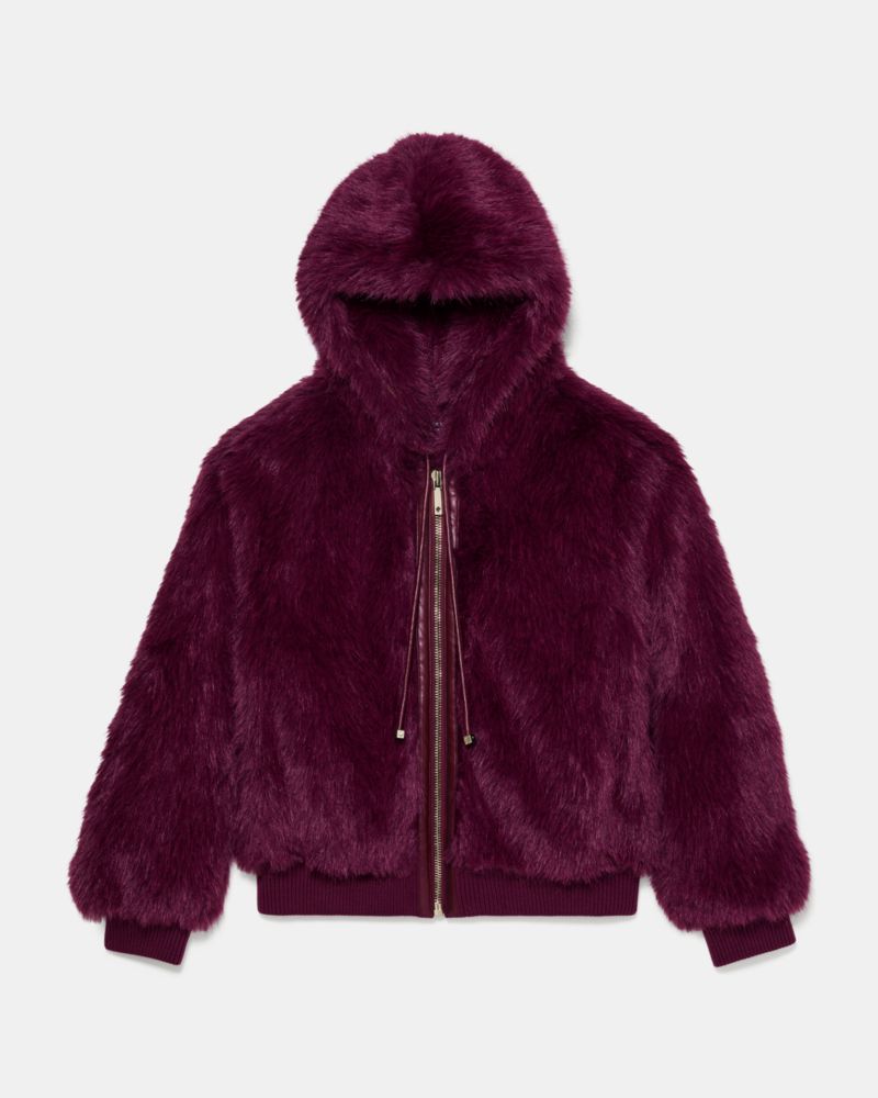 Kate Spade Faux Fur Hooded Blouson Jacket