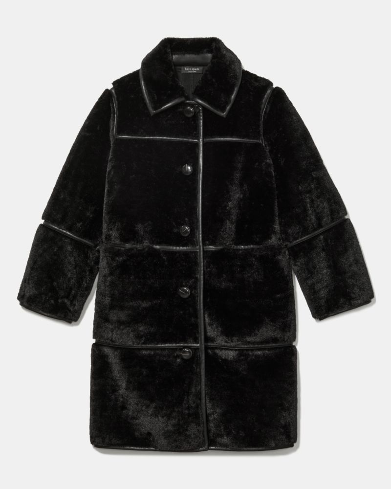Faux Fur Lapel Wool Coat | Kate Spade Outlet
