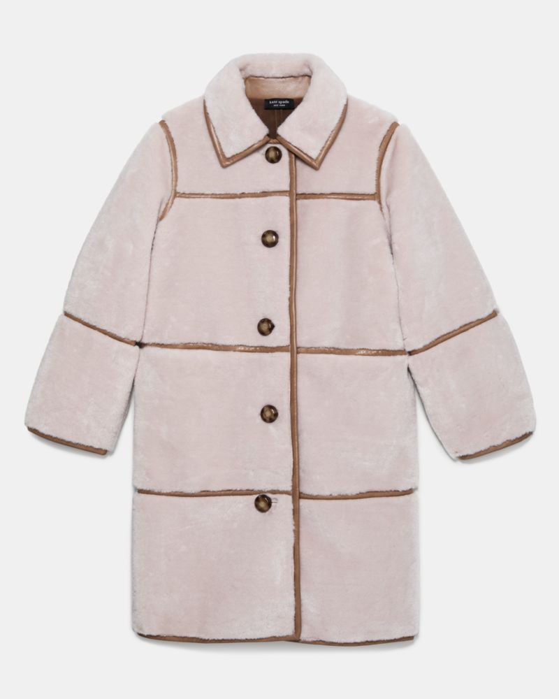 Kate Spade Faux Shearling Barrel Coat