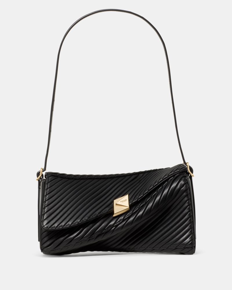 Kate Spade Deco Pleated Twisted Flap Shoulder Bag