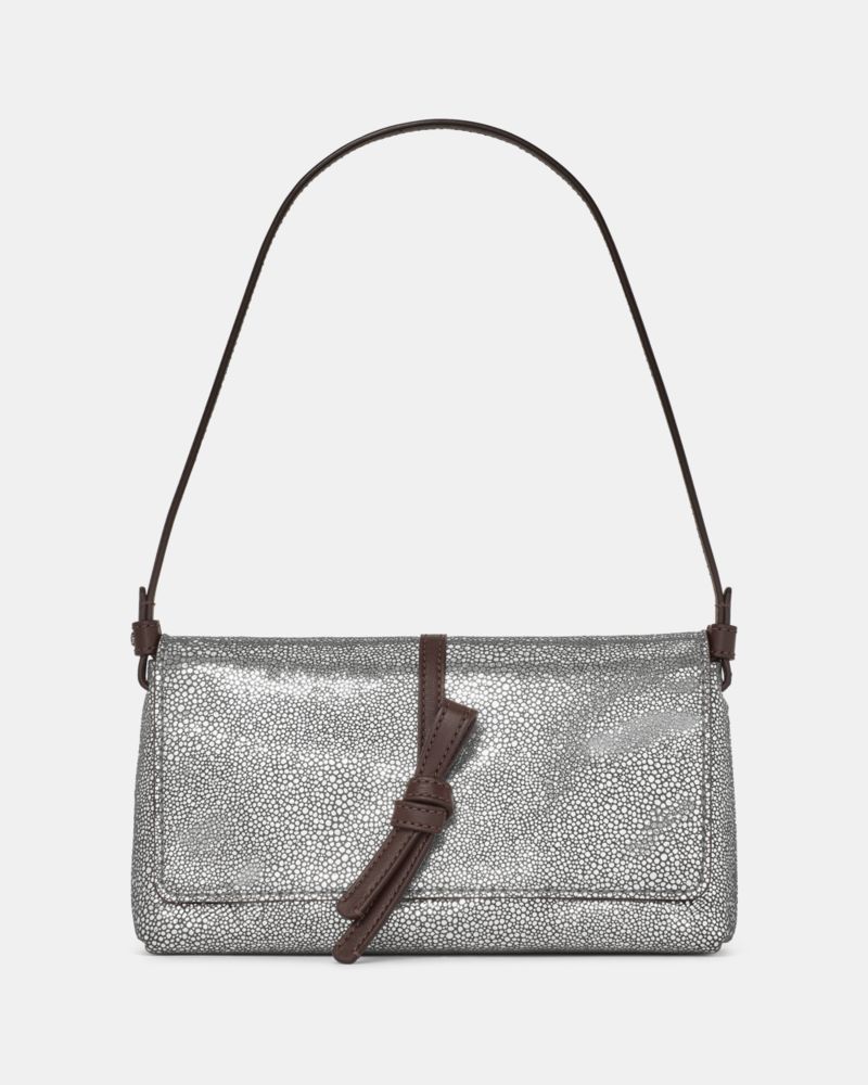 Kate Spade Loop Metallic Dot Suede Small Flap Shoulder Bag