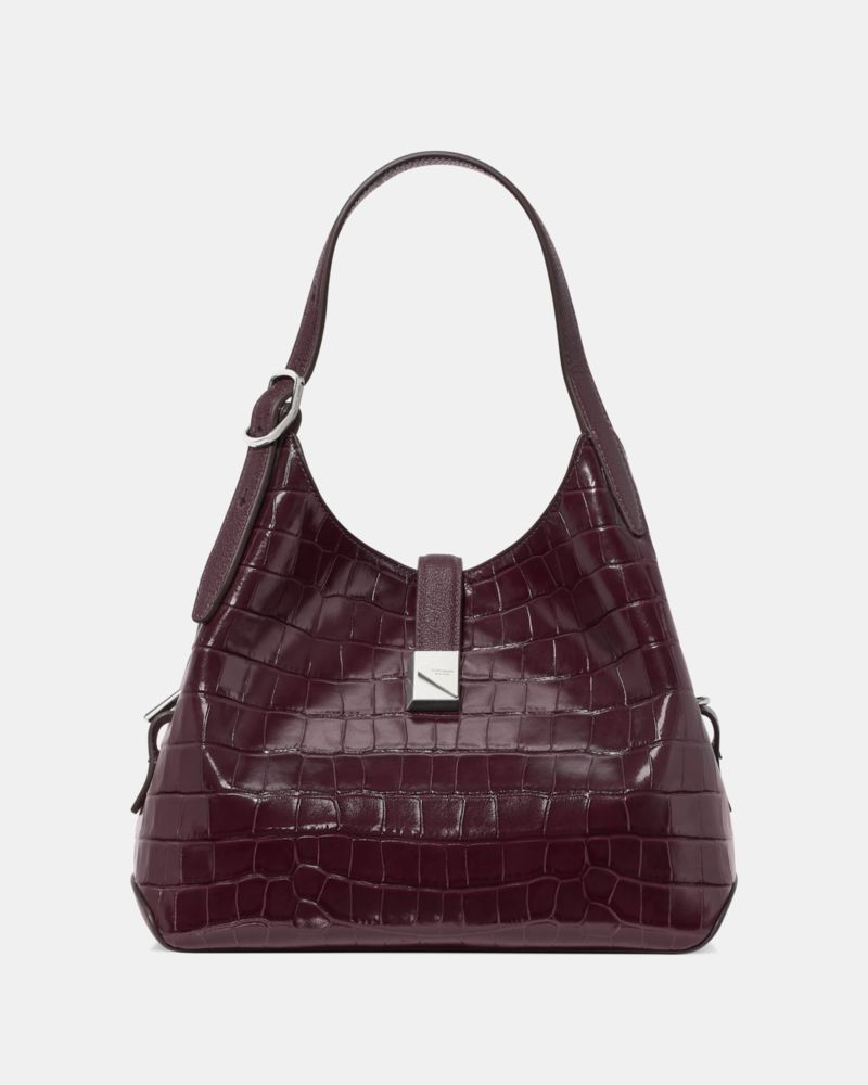 Kate Spade Deco Croc Embossed Crossbody Tote In Purple