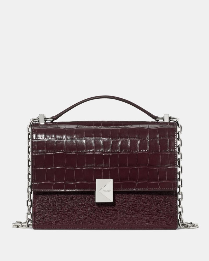 Kate Spade Deco Croc Embossed Chain Shoulder Bag