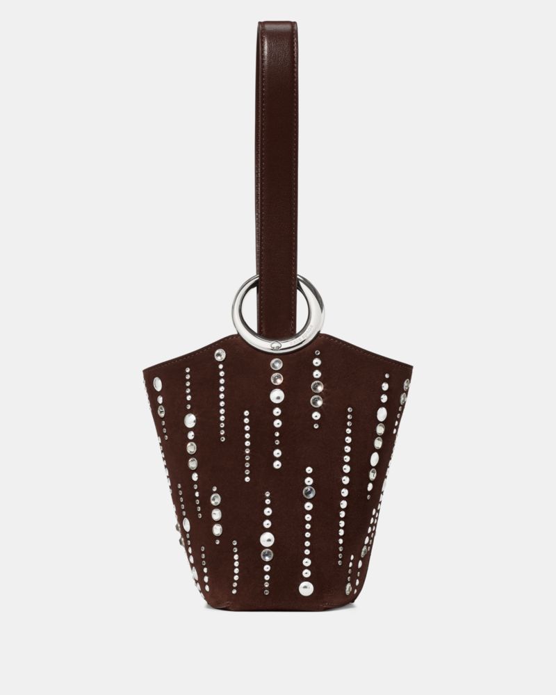 Kate Spade Halo Embellished Suede Mini Bucket Bag