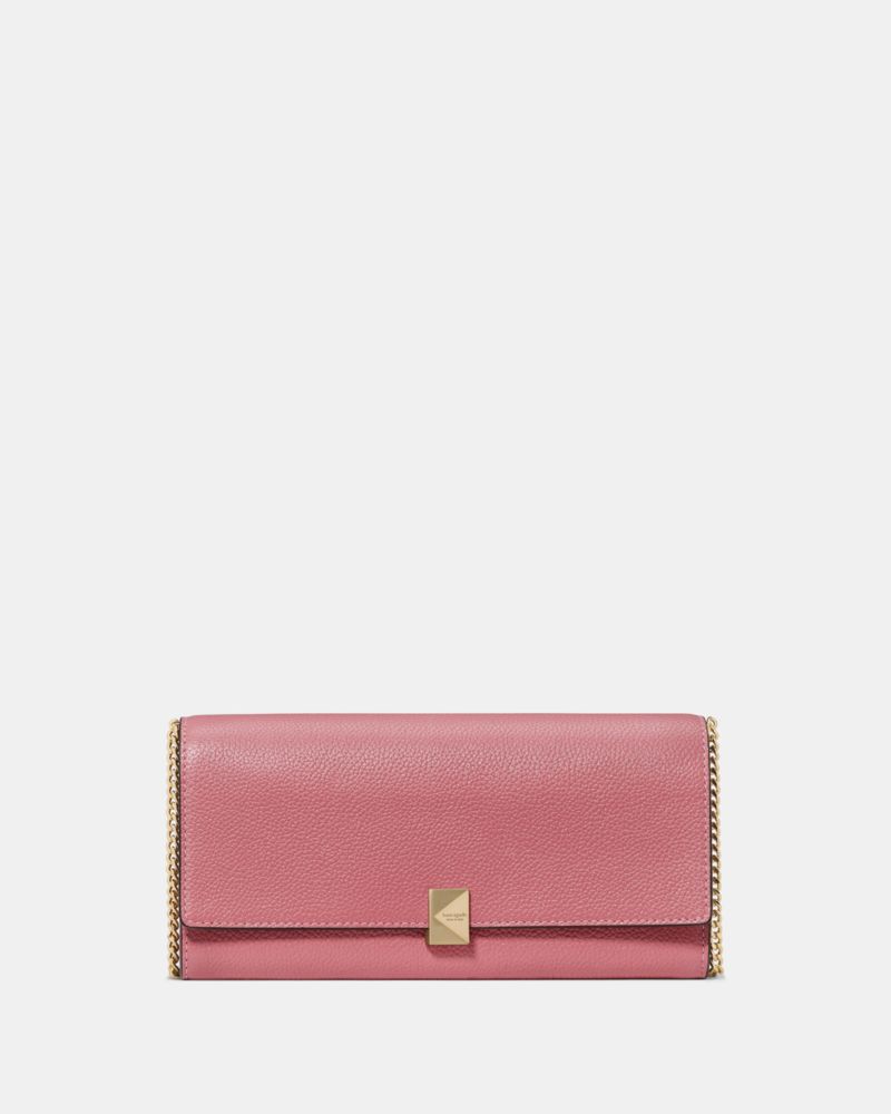 Kate Spade Deco Wallet On Chain In Pink
