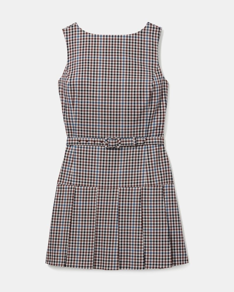 Kate Spade Shepard Check Belted Suiting Dress