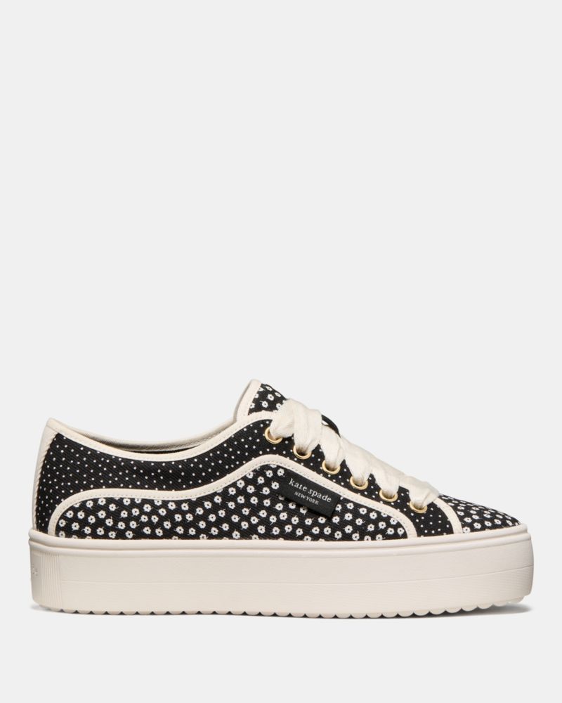 Kate Spade Sam Icon Piped Platform Sneaker In Black