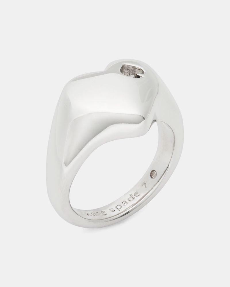 Kate Spade Heart And Spade Signet Ring, Silver - 7