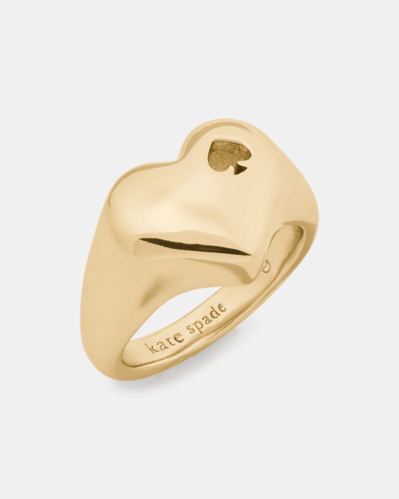 Kate Spade Heart And Spade Signet Ring In Gold