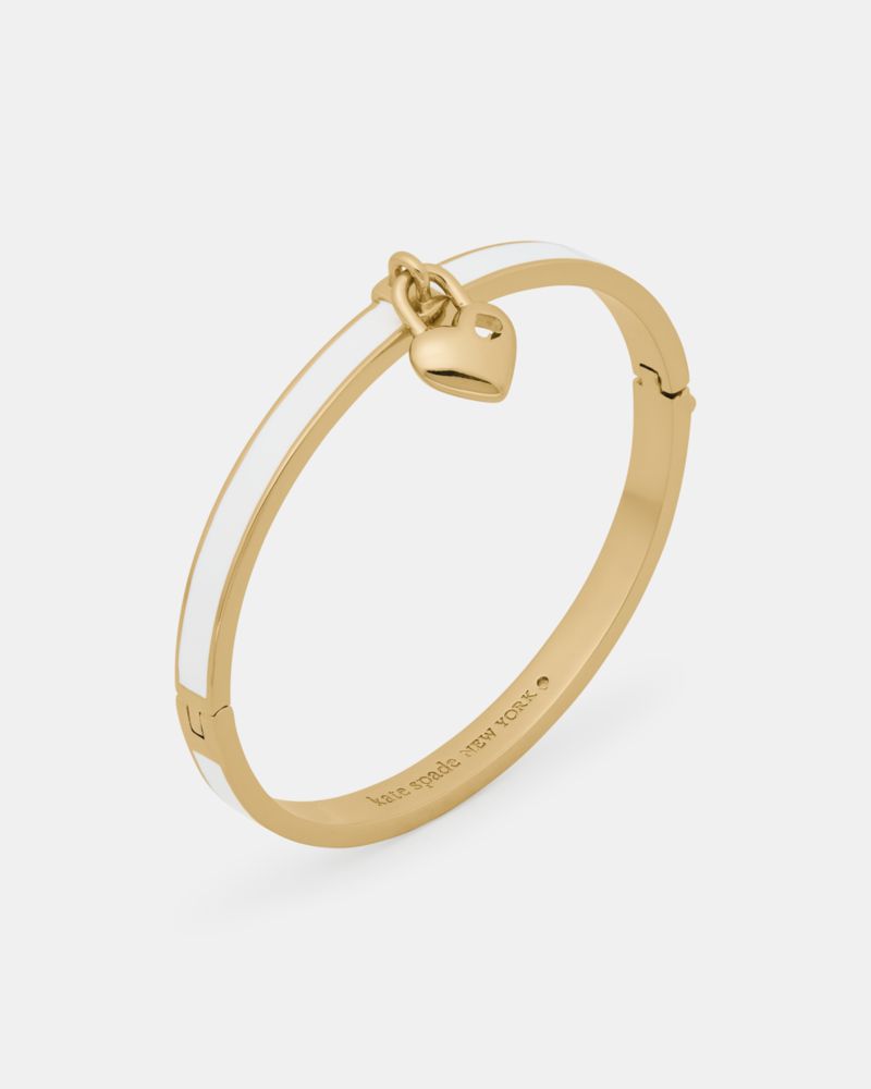 Kate Spade Heart And Spade Thin Bangle In White