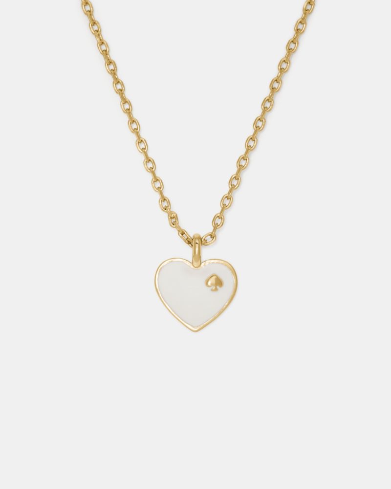 Kate Spade Heart And Spade Pendant, White