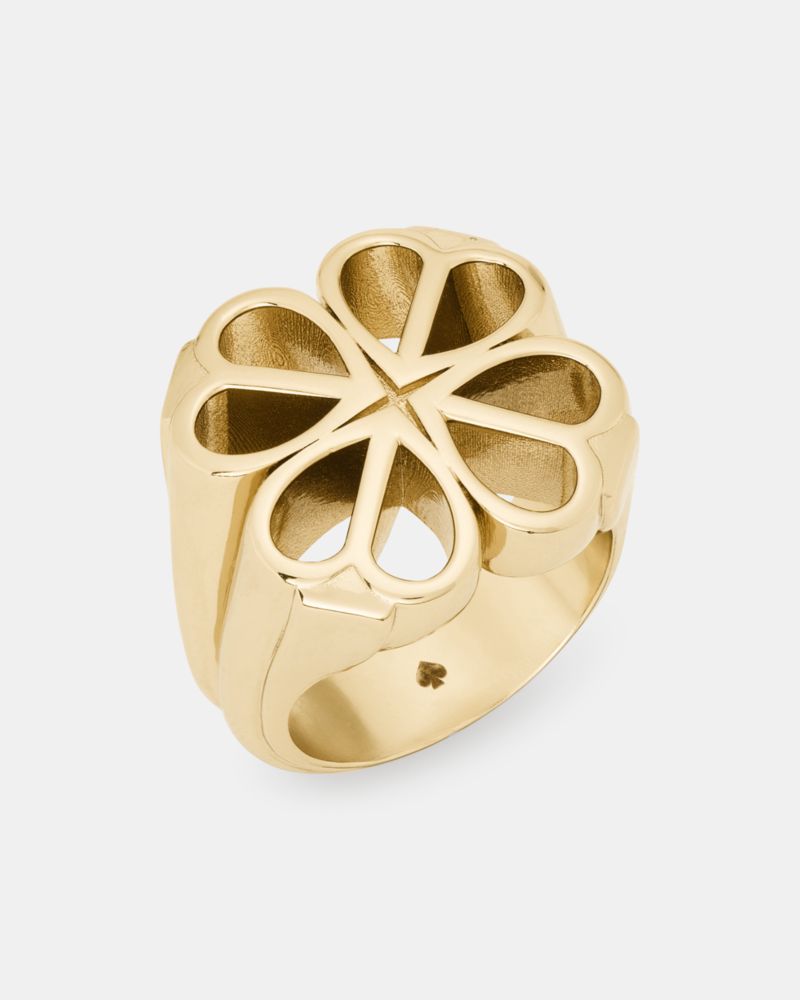 Kate Spade Flower Lace Signet Ring, Gold - 8