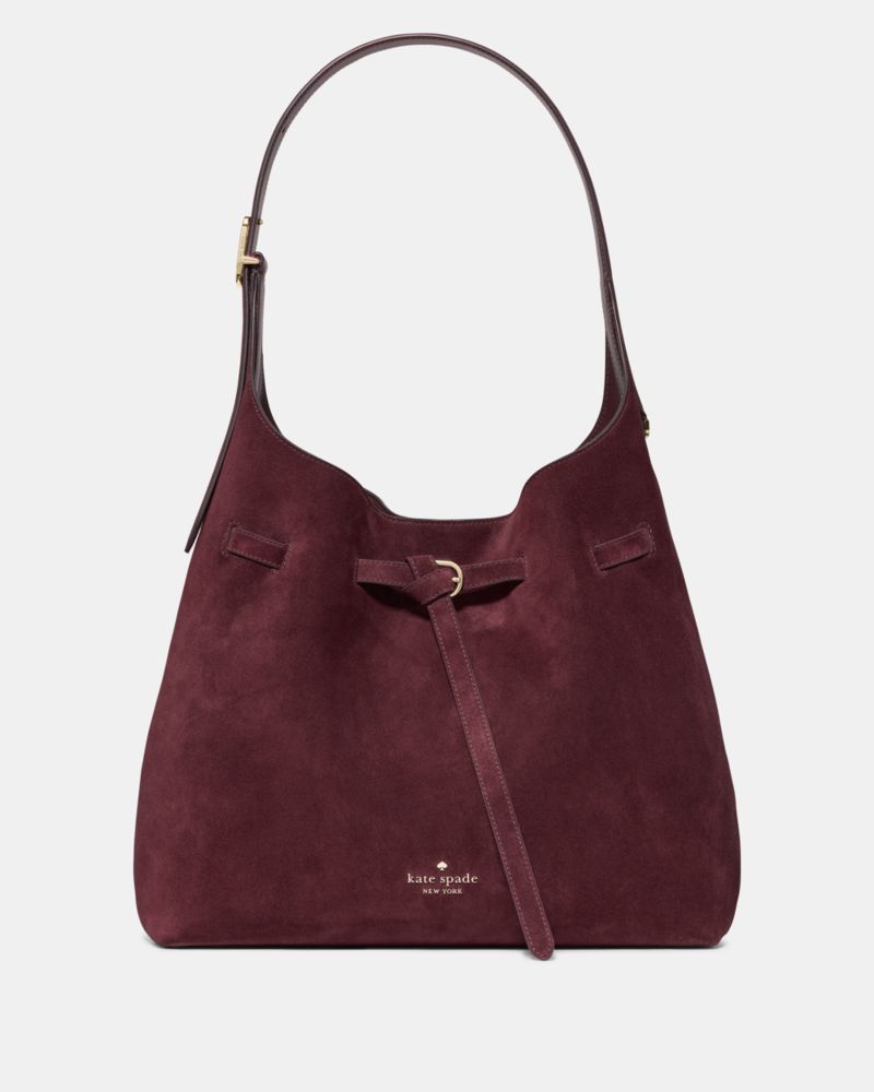 454 Suede Belted Large Shoulder Bag