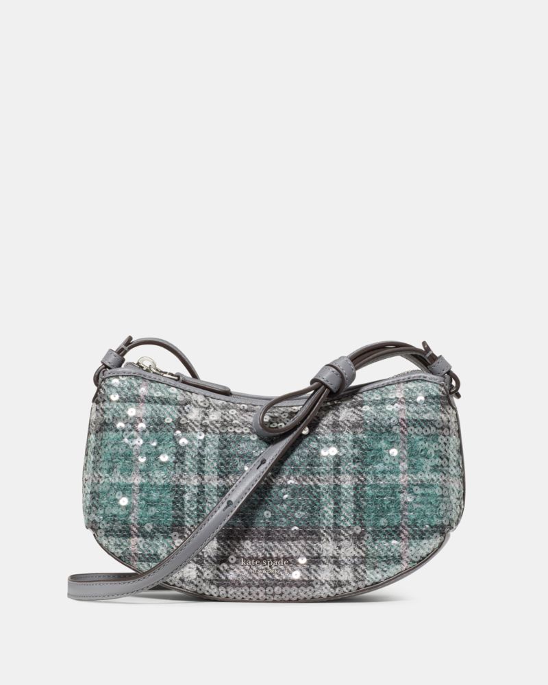 Kate Spade Loop Sequin Plaid Boucle Crossbody, Grey - Handbags & Purses