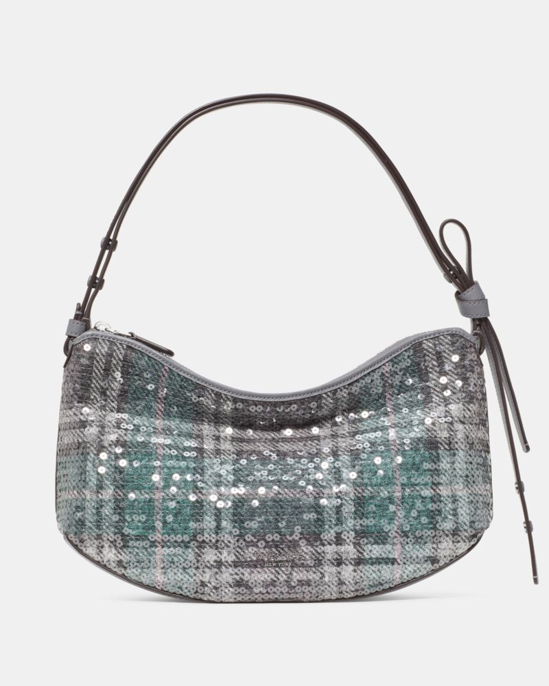Kate Spade Loop Sequin Plaid Boucle Shoulder Bag, Grey - Handbags & Purses