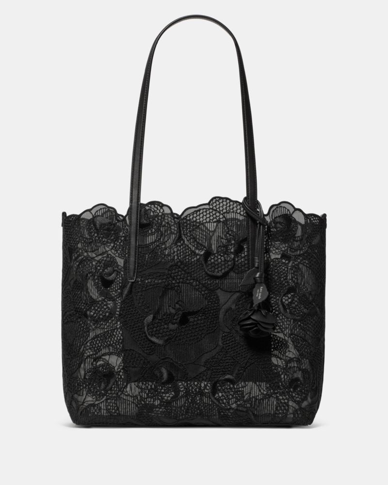 Kate Spade Do It All Rose Lace Embroidered Mesh Large Tote