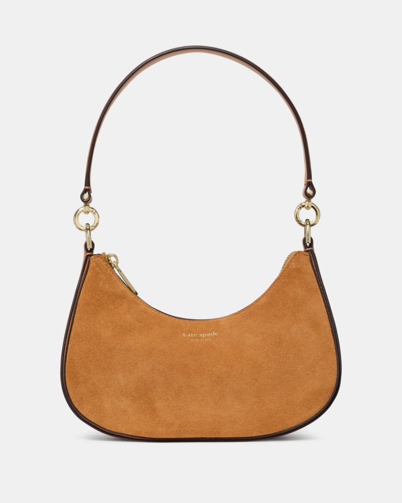 Kate Spade Sam Icon Suede Shoulder Bag, Brown - Handbags & Purses
