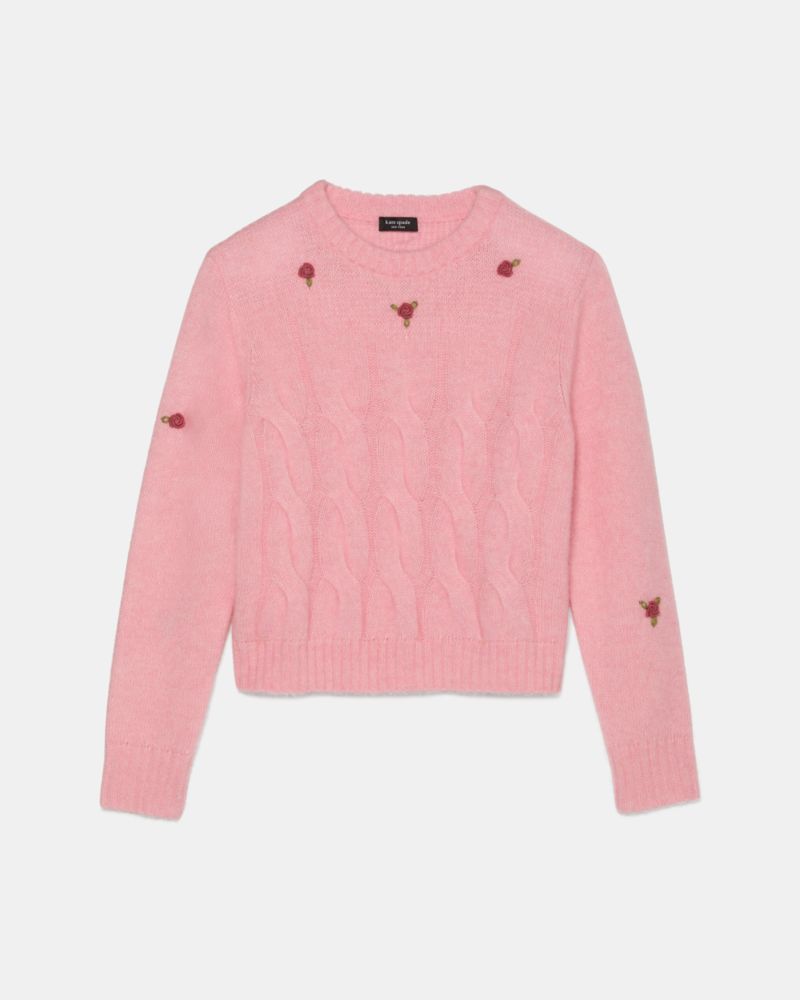 Kate Spade Cropped Cable Crew Neck Sweater