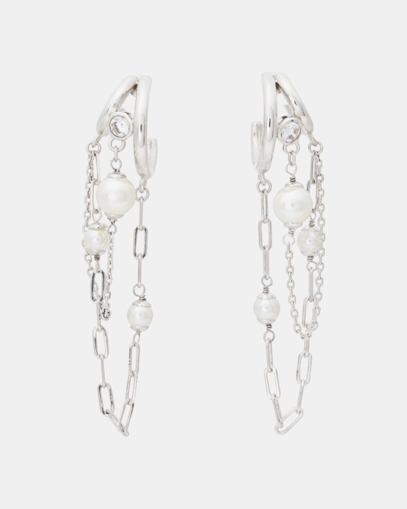 Kate Spade Pearl Theory Chain Huggies