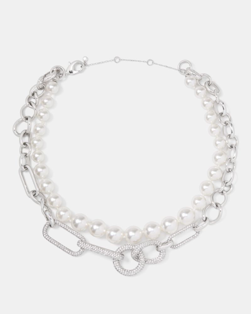 Kate Spade Pearl Theory Pave Lariat Necklace