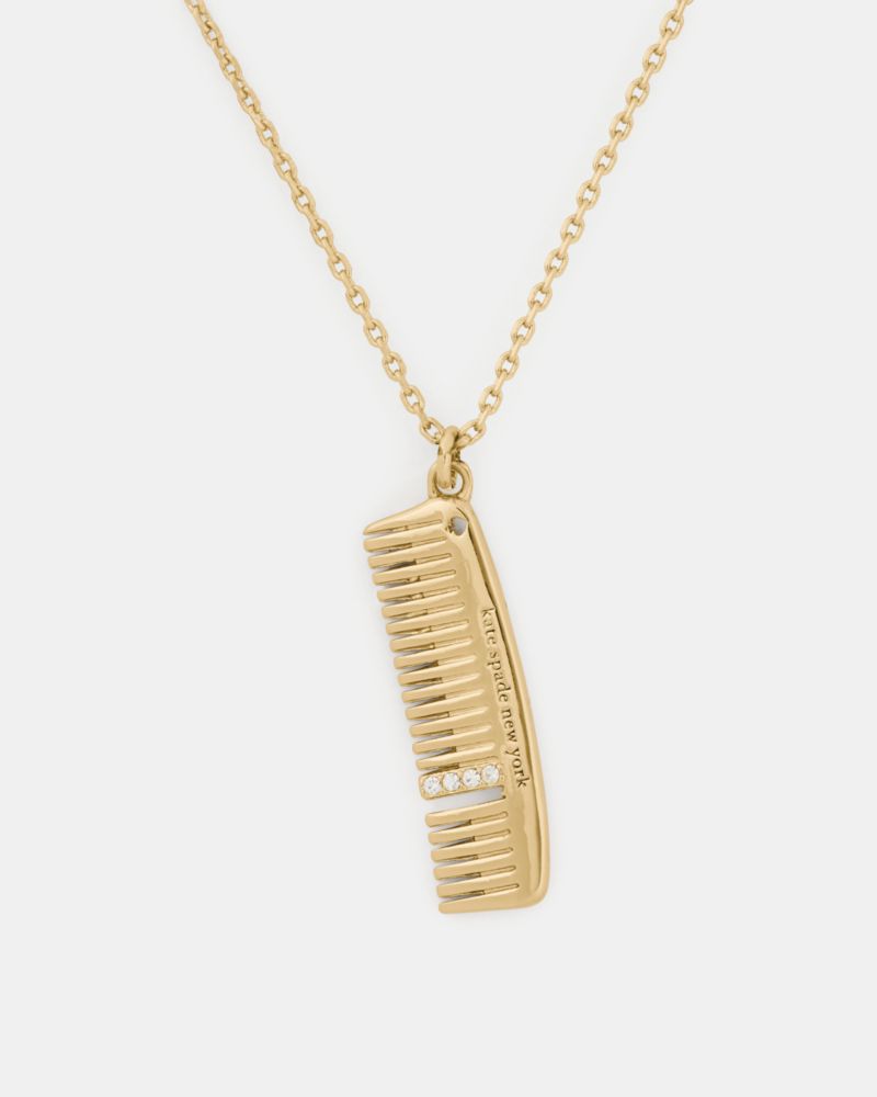 Kate Spade Caviar And Crimson Comb Pendant