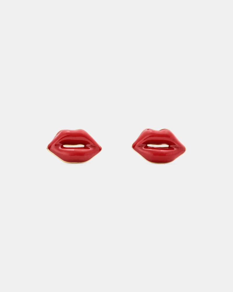 Caviar And Crimson Lip Studs