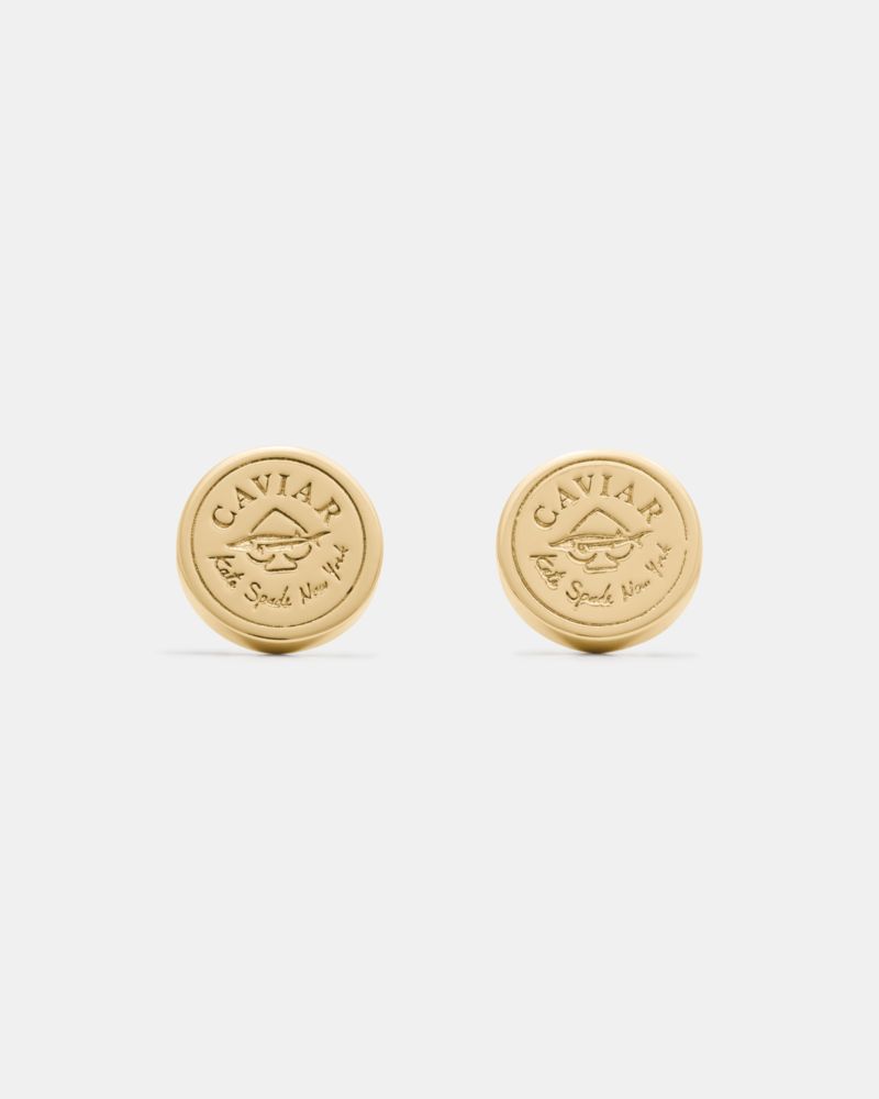 Kate Spade Caviar And Crimson Caviar Studs