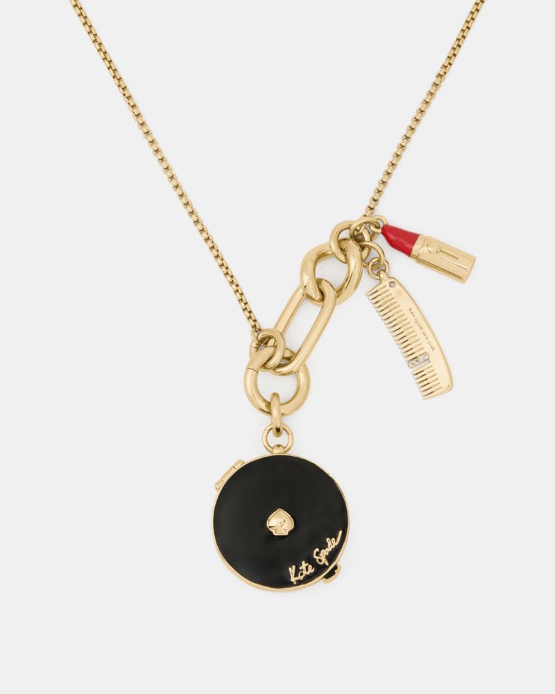 Kate Spade Caviar And Crimson Statement Charm Pendant