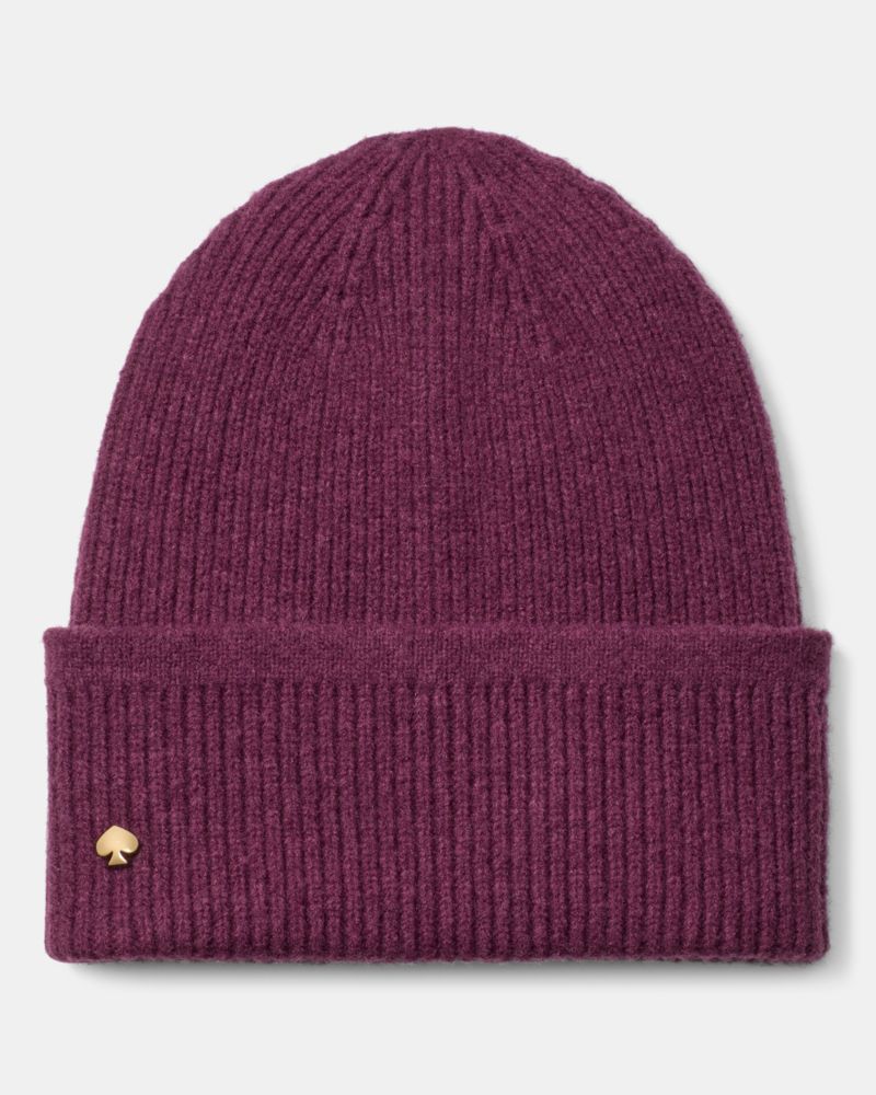 kate spade new york Women's Knit Pull-On Beanie - Midnight Wine