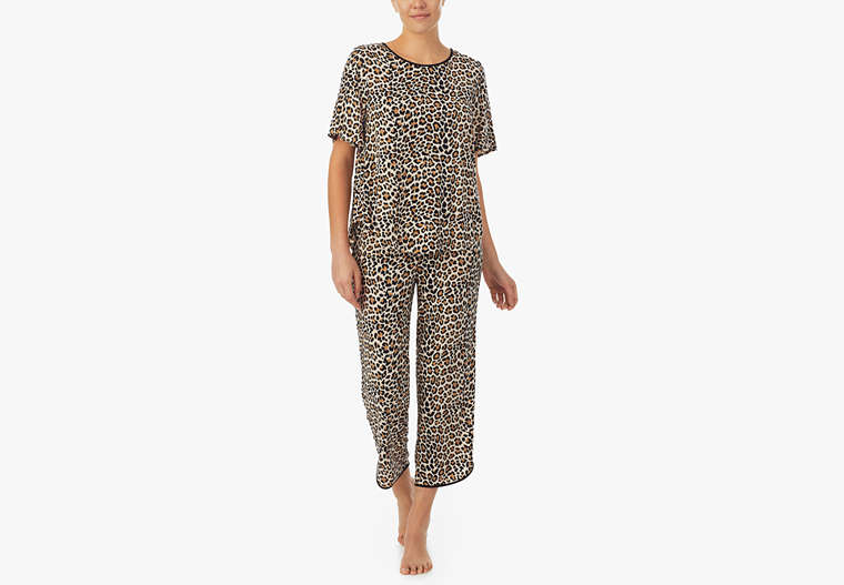 Classic Leopard Crop PJ Set, Toasty, Product image number 0