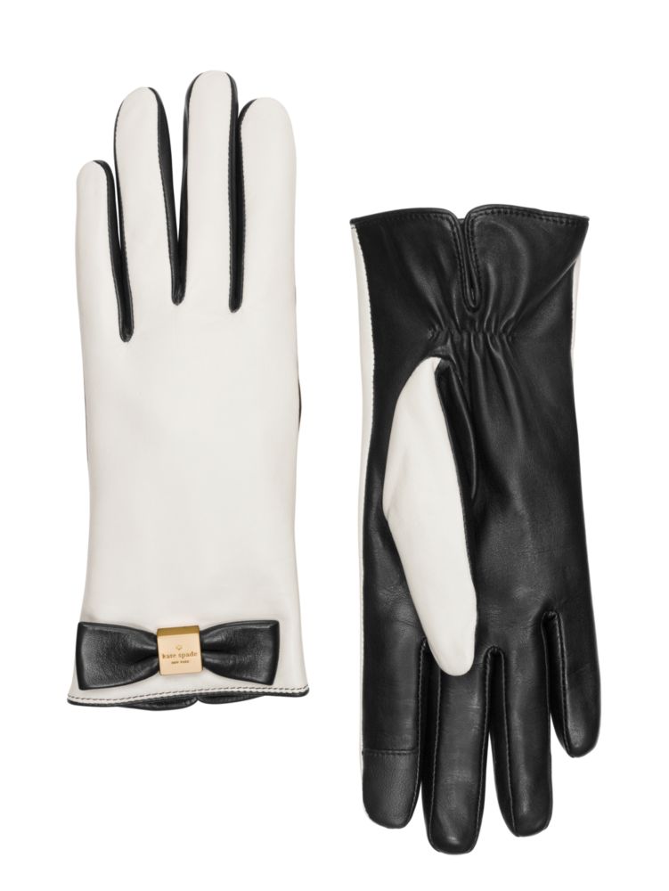 Leather Colorblock Bow Gloves | Kate Spade New York