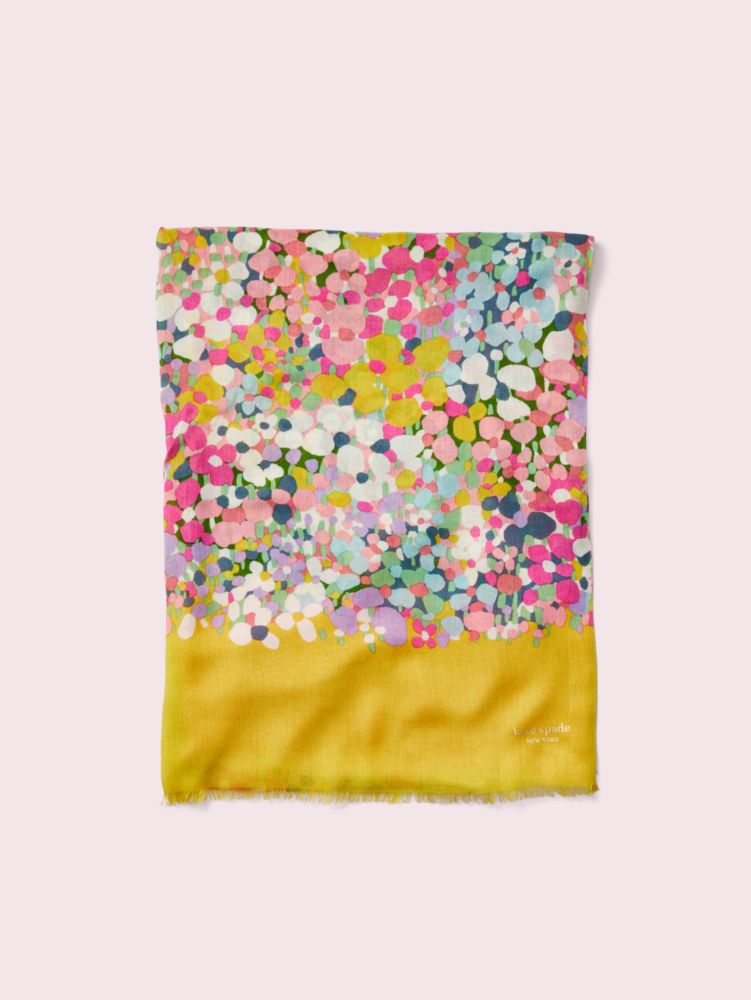 Floral Dots Oblong Scarf, CHARTREUSE, Product