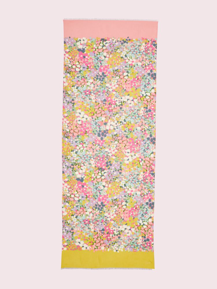 Floral Dots Oblong Scarf, CHARTREUSE, Product