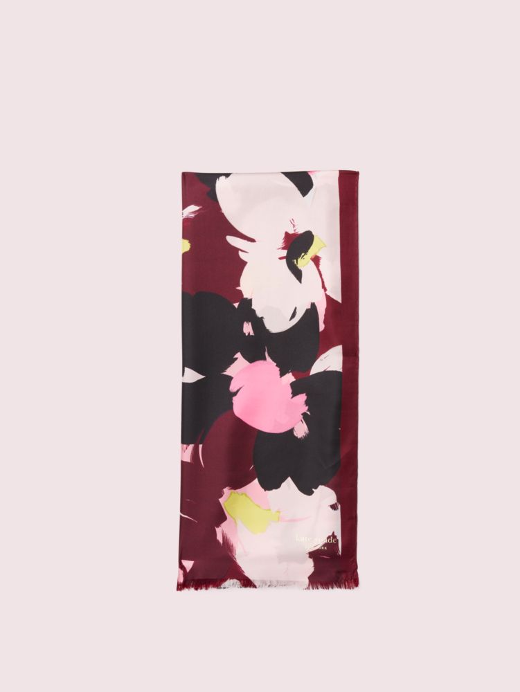 Brush Bloom Oblong Scarf, Strawberry Glaze, ProductTile