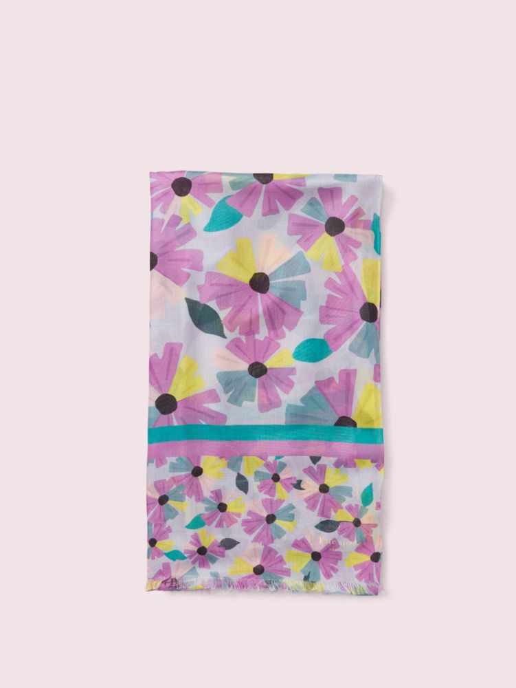 Floral Oblong Scarf, Pink Mauve, ProductTile