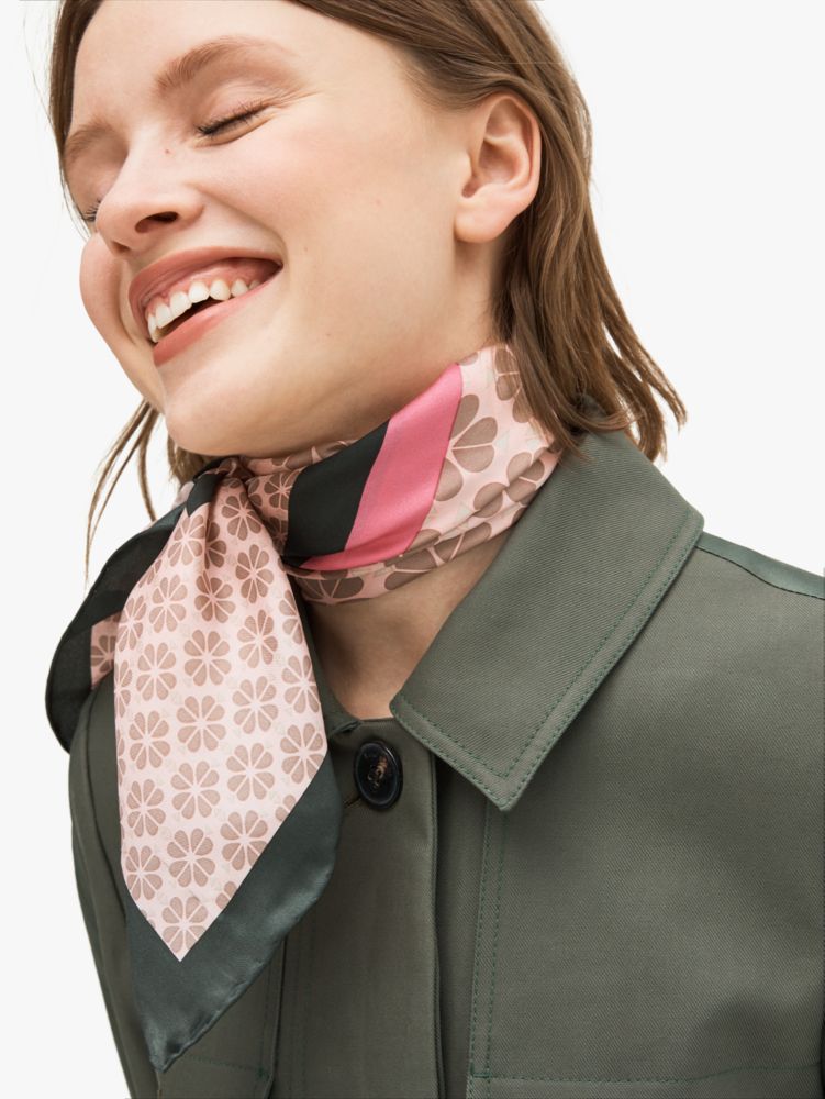 Spade Flower Square Scarf, KINETIC PINK, ProductTile