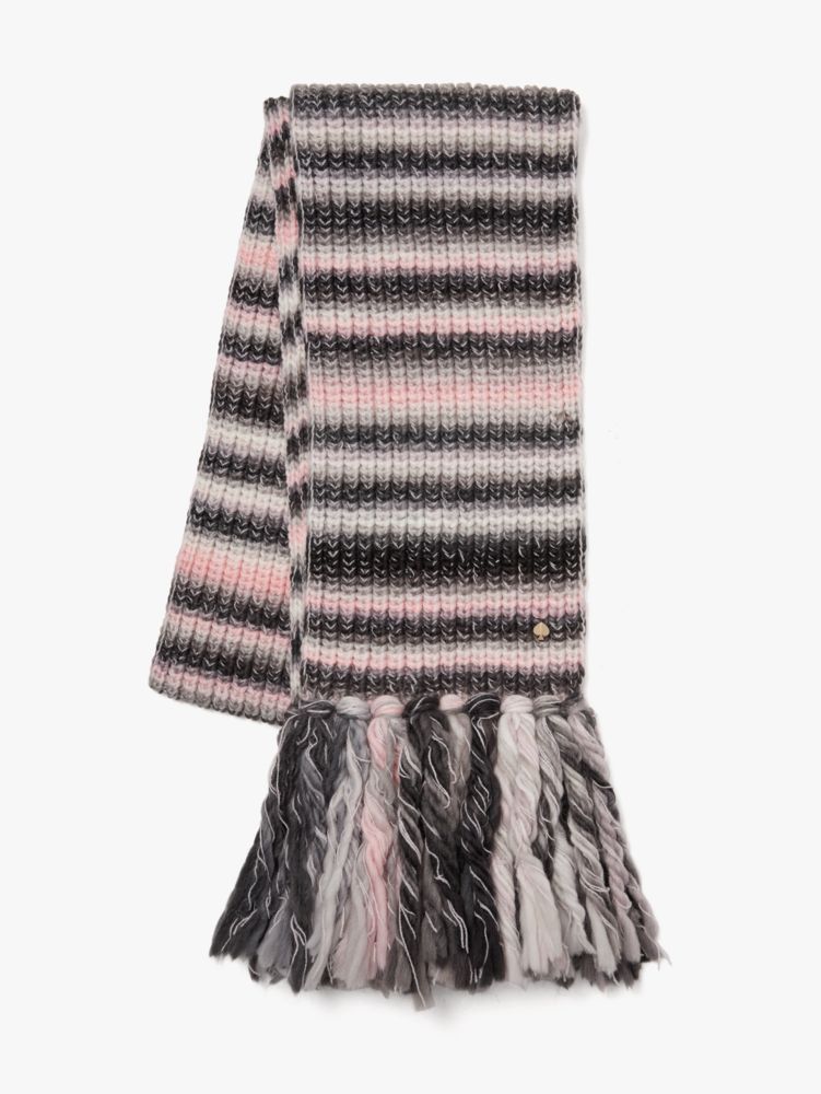 Marled Stripe Scarf, Black/Glitter, Product