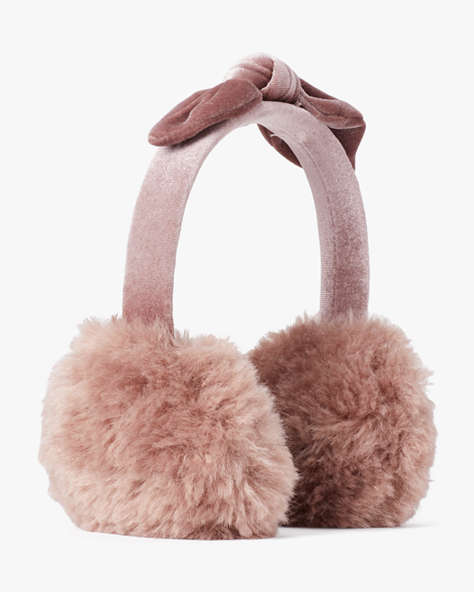 Kate Spade,pointy bow earmuff,Surprise Coral