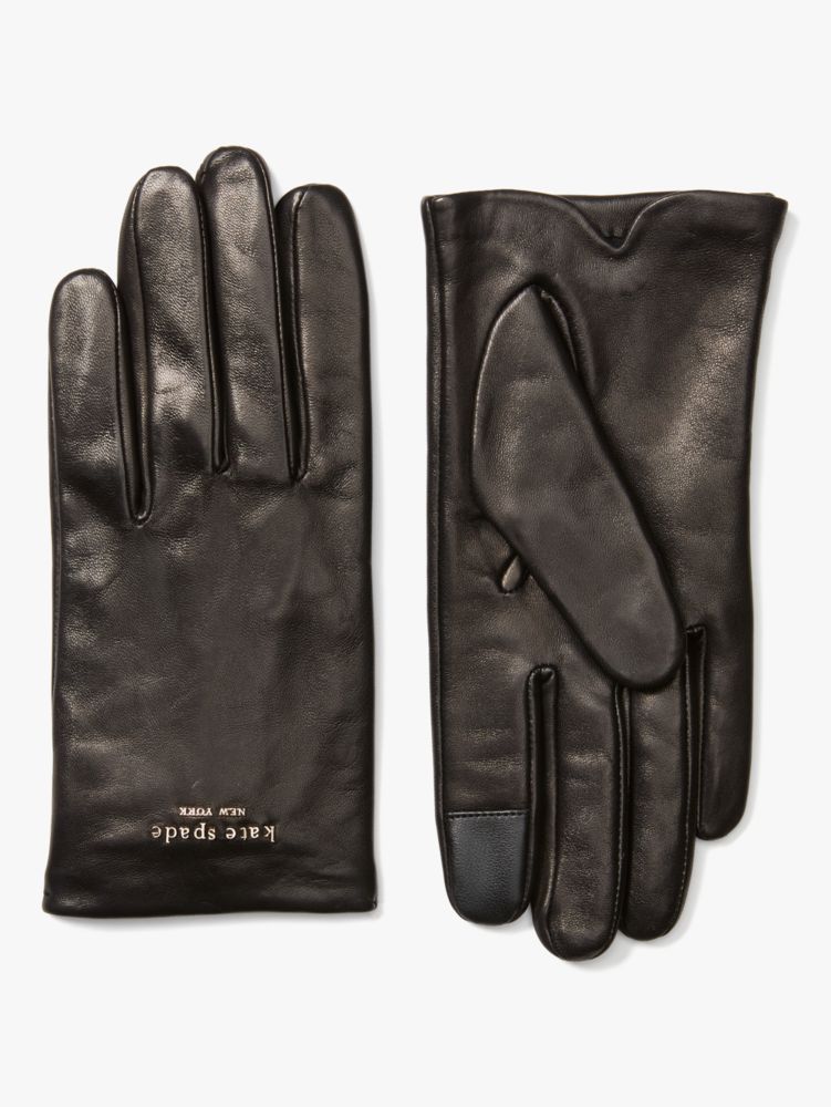 Pinmount Logo Leather Gloves Kate Spade UK