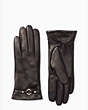 Cut Out Spade Leather Gloves, Black, Product