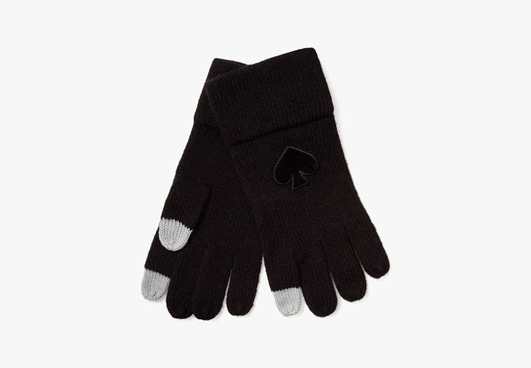 Flocked Spade Gloves, Black, Product image number 0