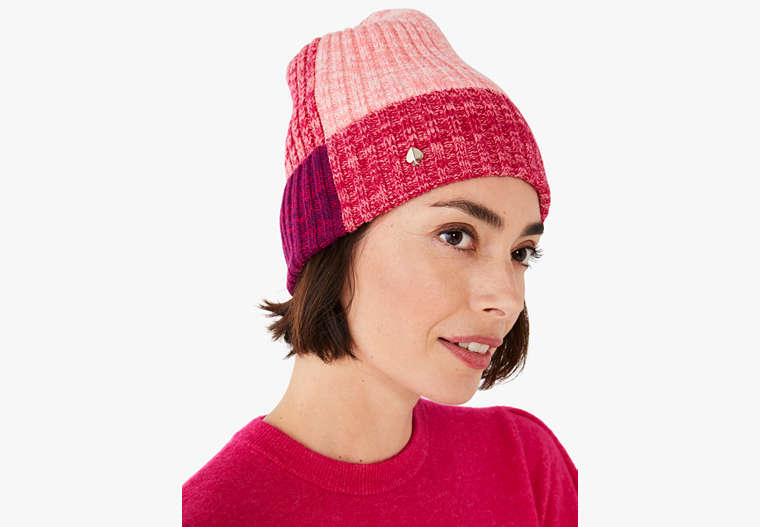 Mouliné Patch Beanie, Pink Multi, Product image number 0