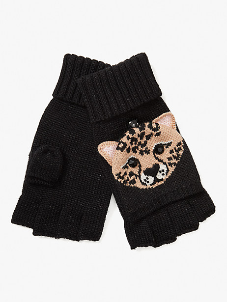 leopard face pop-top gloves