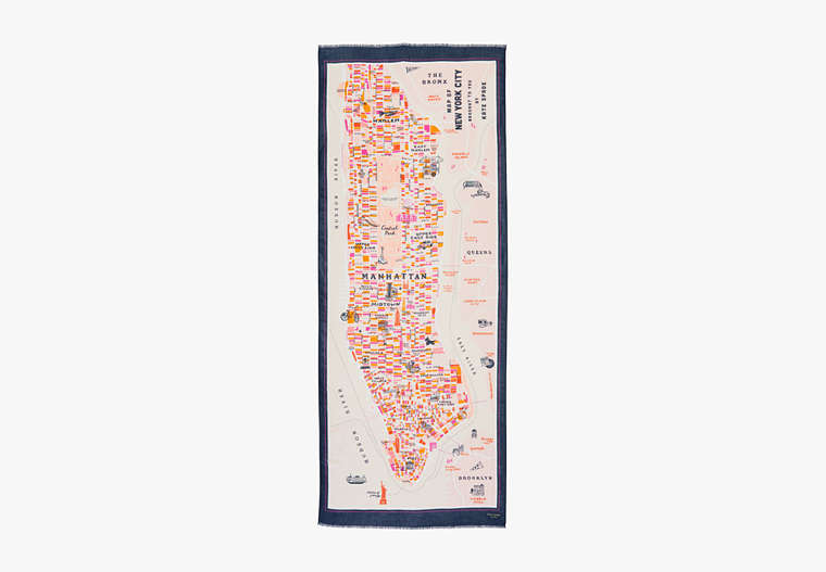 NYC Map Oblong Scarf, Porcini, Product