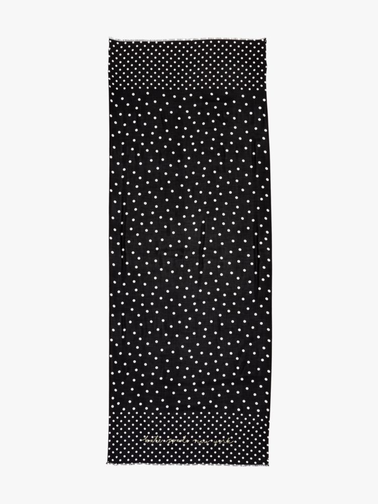 Mixed Dot Oblong Scarf, Black, Product