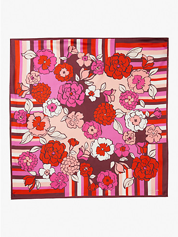 floral stripe silk square scarf, , rr_productgrid